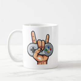 Café Caneca com Sinal de Mão de Jogador de Controle Ret