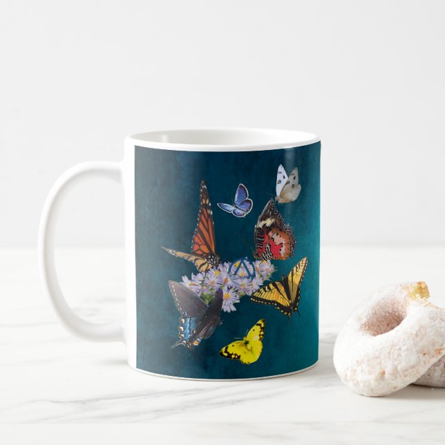 Café caneca com slogan símbolo de sobriedade de borbole (Com Donut)