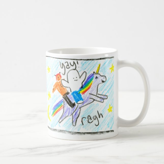 Café Caneca cómica de Jared - unicórnio do espaço (Direita)