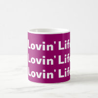 Caneca cor-de-rosa & branca da vida de Lovin