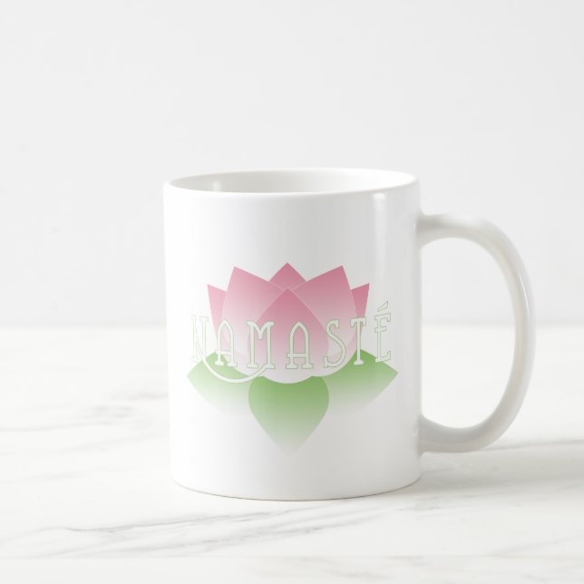 Café Caneca cor-de-rosa da ioga de Namaste Lotus (Direita)