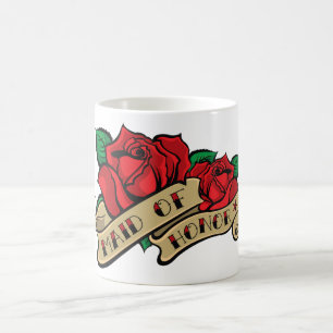 Café Caneca cor-de-rosa da madrinha de casamento do