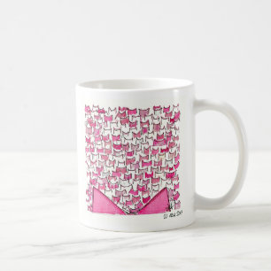 Café Caneca cor-de-rosa das orelhas de gato