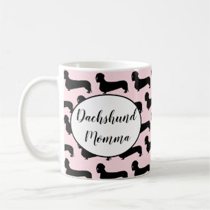 Café Caneca cor-de-rosa de Momma do Dachshund