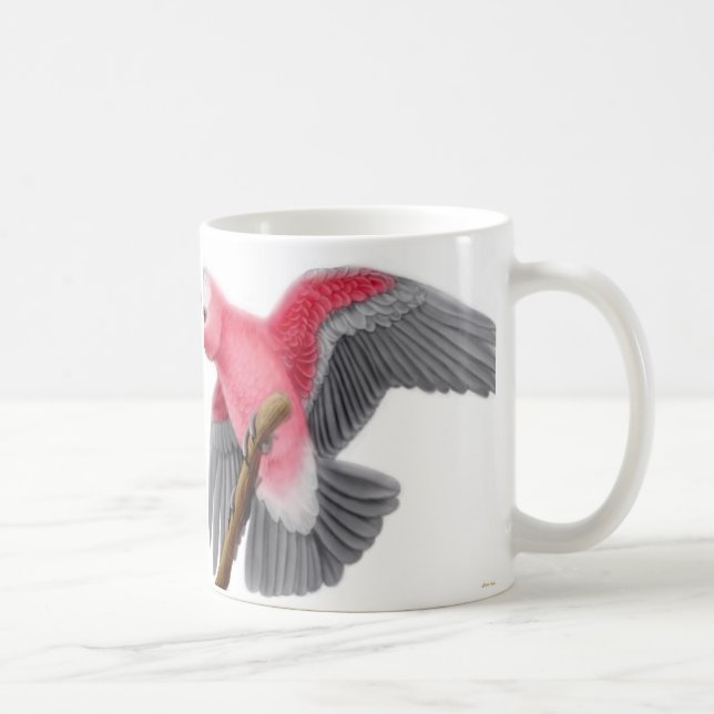Café Caneca cor-de-rosa do Cockatoo de Galah Breasted (Direita)