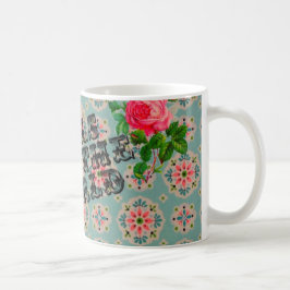 Café Caneca cor-de-rosa do papel de parede feminista do