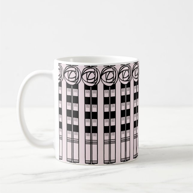 Café Caneca cor-de-rosa inspirada Mackintosh de Rennie (Esquerda)