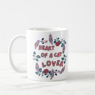 Café Caneca Coração de Amante de Gatos