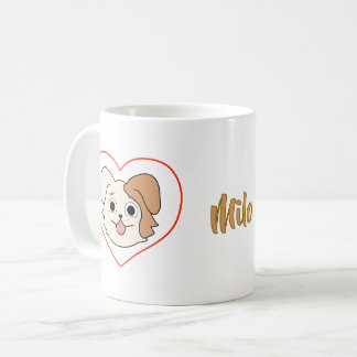 Café Caneca Coração de Cachorrinho Kawaii - Presente pa