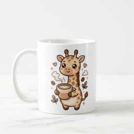 Café Caneca Coração de Latte de Girafa Fofa - Amante de