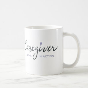 Café Caneca Coração Roxo Amor de Cuidador em Ação