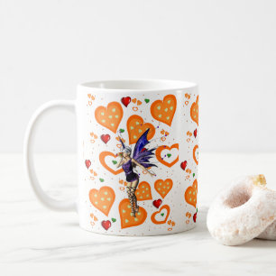 Café Caneca Corações de Laranja de Fada