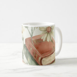 Café Caneca Cottagecore com Livro e Florais de Margarid