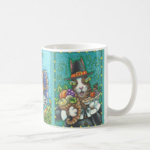 Café CANECA da ACÇÃO DE GRAÇAS de 3 gatos de N Fitz