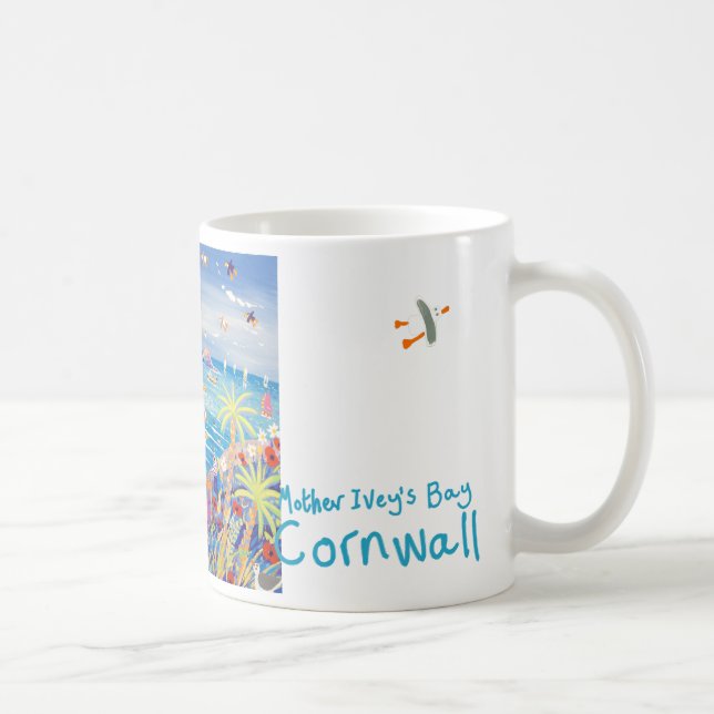 Café Caneca da arte: A baía Cornualha de Ivey da mãe (Direita)