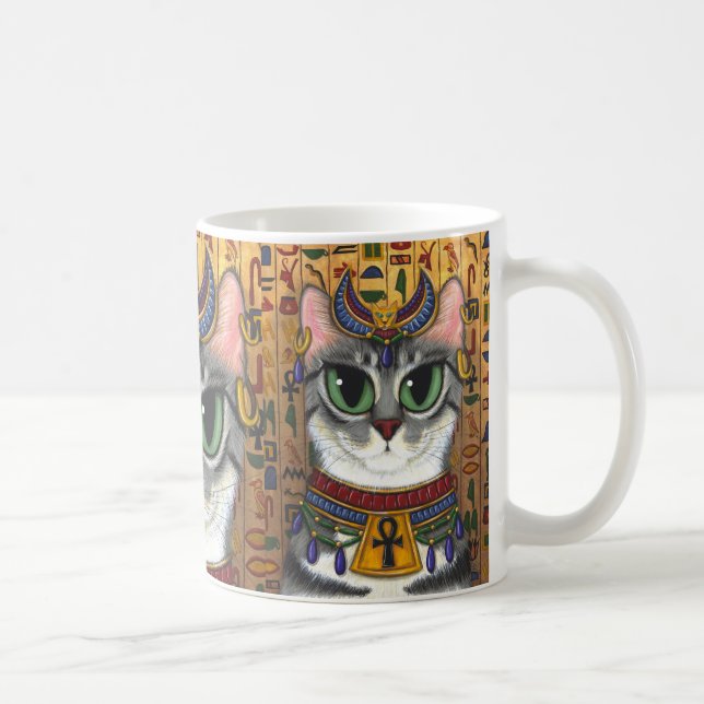 Café Caneca da arte do gato egípcio de Bastet da deusa (Direita)