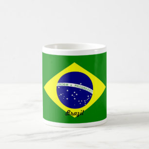 Café Caneca da bandeira de Brasil