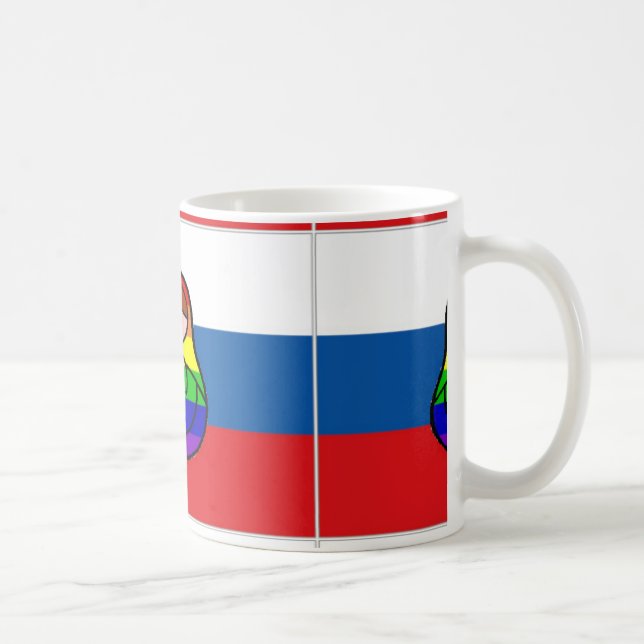 Café Caneca da bandeira de Matryoshka do arco-íris (Direita)
