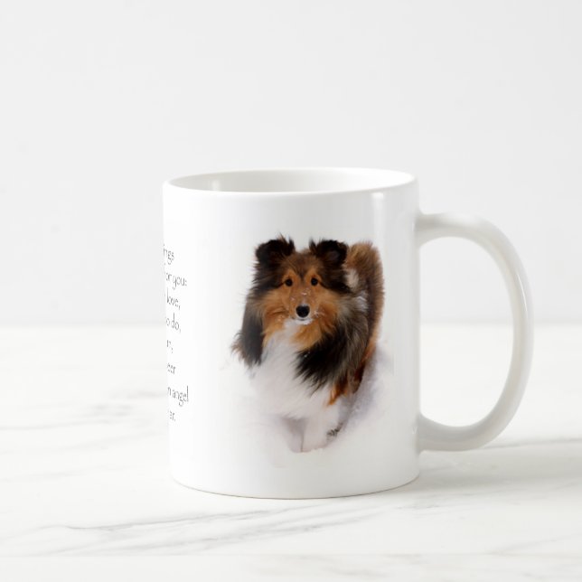 Café Caneca da bênção de Sheltie (Direita)