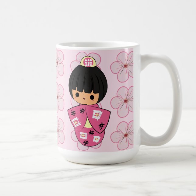 Café Caneca da boneca de Kawaii Kokeshi (Direita)