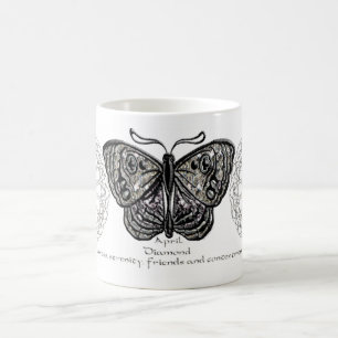 Café Caneca da borboleta de abril Birthstone
