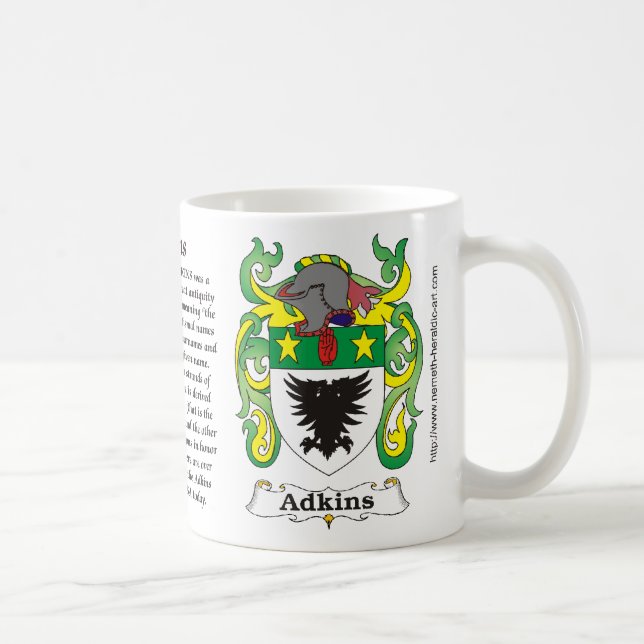 Café Caneca da brasão da família de Adkins (Direita)