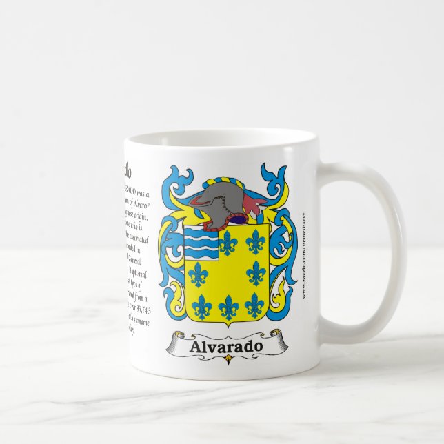 Café Caneca da brasão da família de Alvarado (Direita)