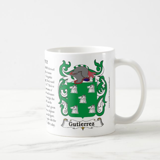 Café Caneca da brasão da família de Gutiérrez (Direita)