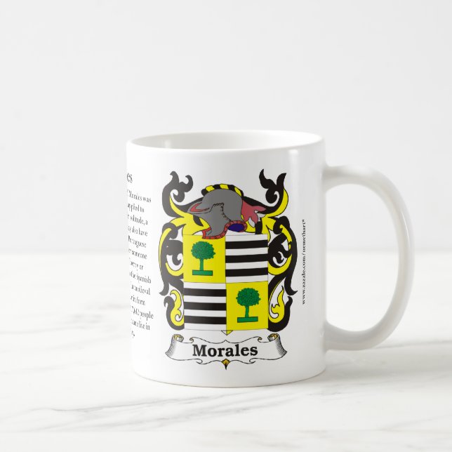 Café Caneca da brasão da família de Morales (Direita)