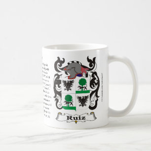 Café Caneca da brasão da família de Ruiz