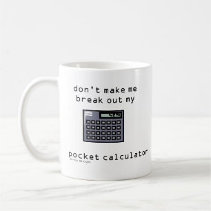 Café caneca da calculadora de bolso
