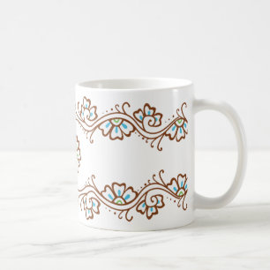 Café Caneca da corrente de flor do Henna