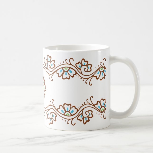 Café Caneca da corrente de flor do Henna (Direita)