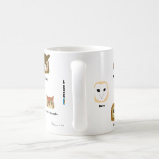 Café Caneca da coruja de BirdFace (com etiquetas)