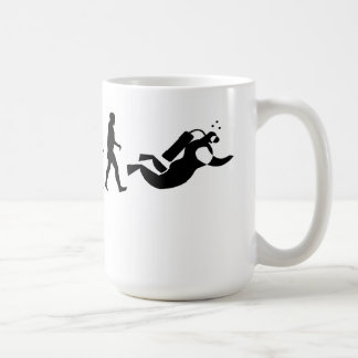 Café Caneca da evolução do mergulhador de mergulhador
