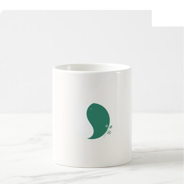 Café Caneca da Fase da Lua de Natal - Branco e Verde (Criador carregado)