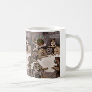 Café Caneca da festa de Natal do gato de Louis Wain do