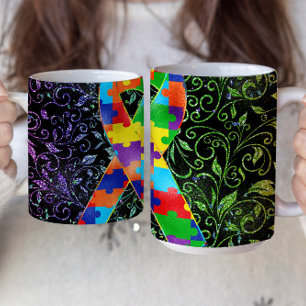 Café Caneca da Fita de Conscientização do Autismo - Can