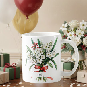 Café Caneca da Flor de Nascimento de Dezembro   Hollies