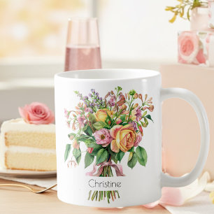 Café Caneca da Flor de Nascimento de Junho   Rosas & Ma