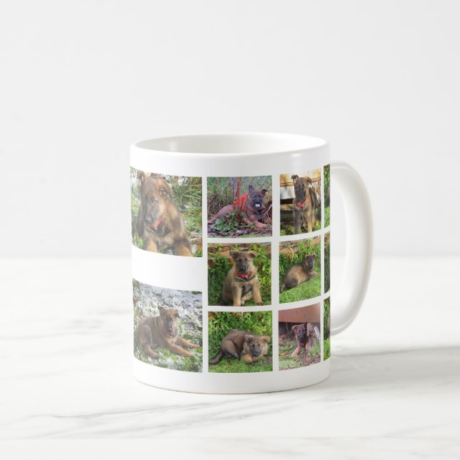 Café Caneca da foto da colagem do animal de estimação (Frente Esquerda)