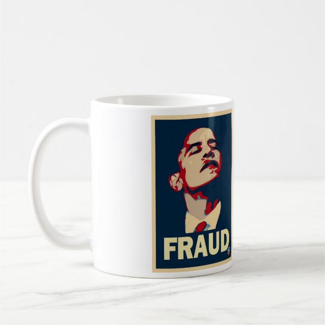 Café Caneca da fraude de Obama - grande (Esquerda)