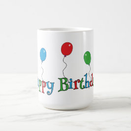 Café Caneca da Gala de Balões Coloridos de Feliz Aniver