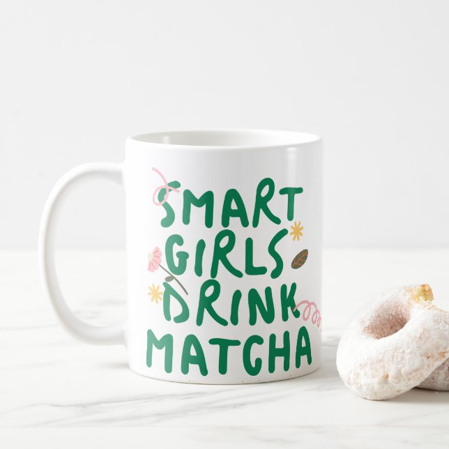 Café Caneca da garota do Matcha, presente de caneca, pr (Com Donut)