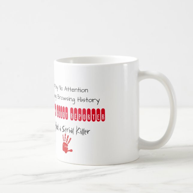 Café Caneca da história da consultação do repórter de (Direita)
