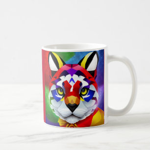 Café Caneca da mão esquerda vermelha do gato de Alexand