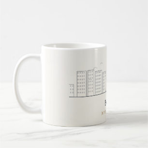 Café Caneca da Silhueta de Boston – Arte Linear de Mass