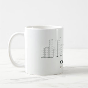 Café Caneca da Silhueta de Charleston – Arte Linear da