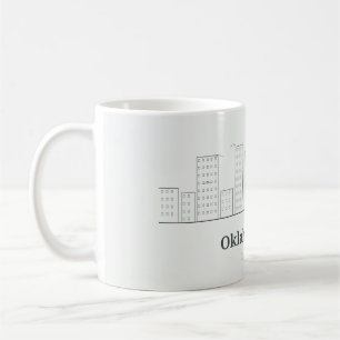 Café Caneca da Silhueta de Oklahoma City – Arte Linear