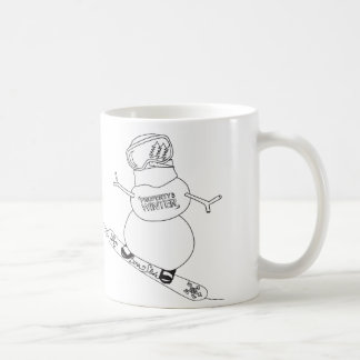 Café Caneca da snowboarding do boneco de neve